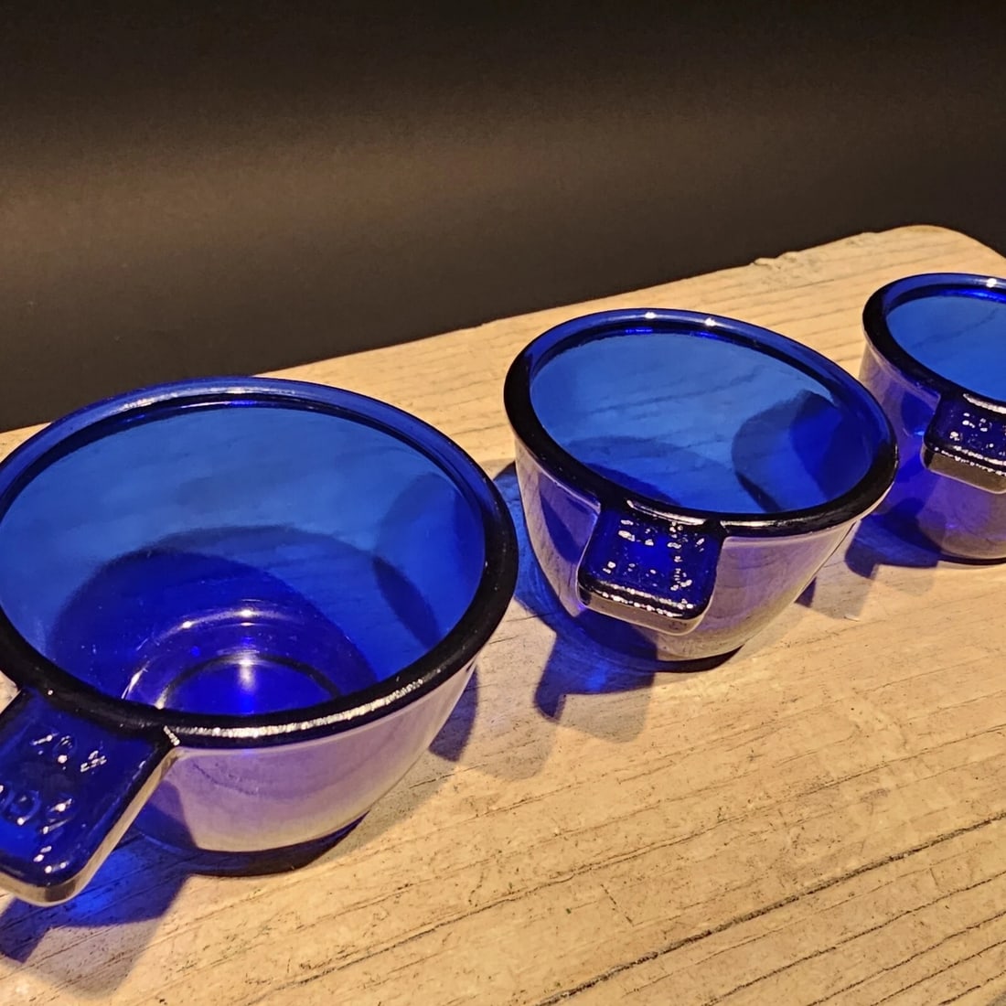 Cobalt Blue Depression Glass 4pc Measuring Cup Set - 15