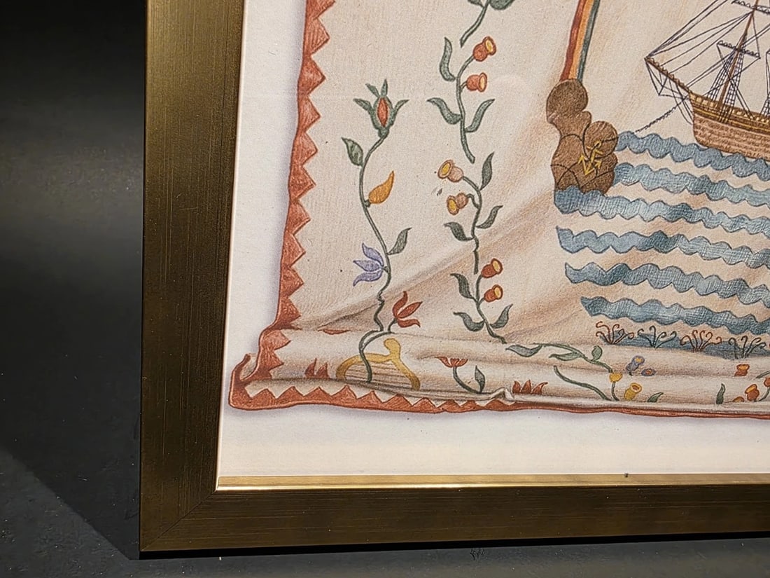 12x12 Wood Framed Ship Sampler PRINT - 10