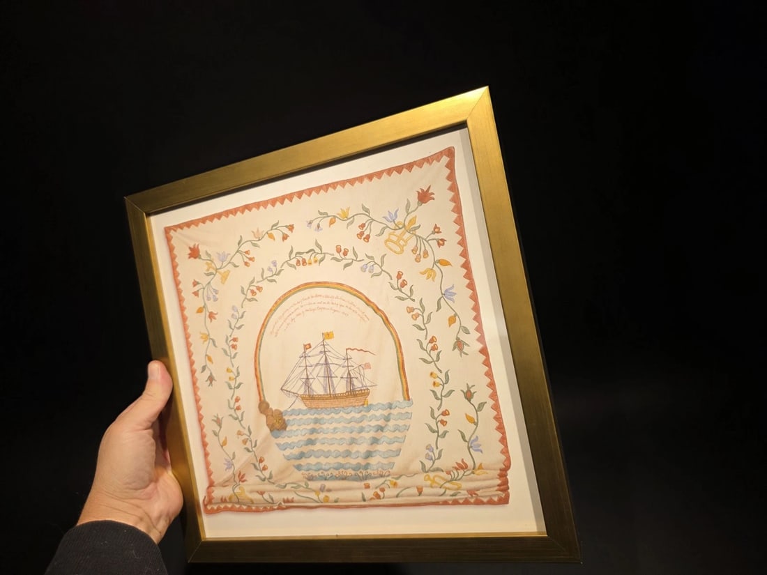 12x12 Wood Framed Ship Sampler PRINT - 8