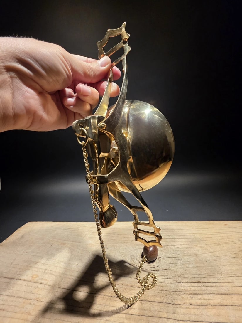 11" Wall Mount Brass Pull Chain Door Bell - 5