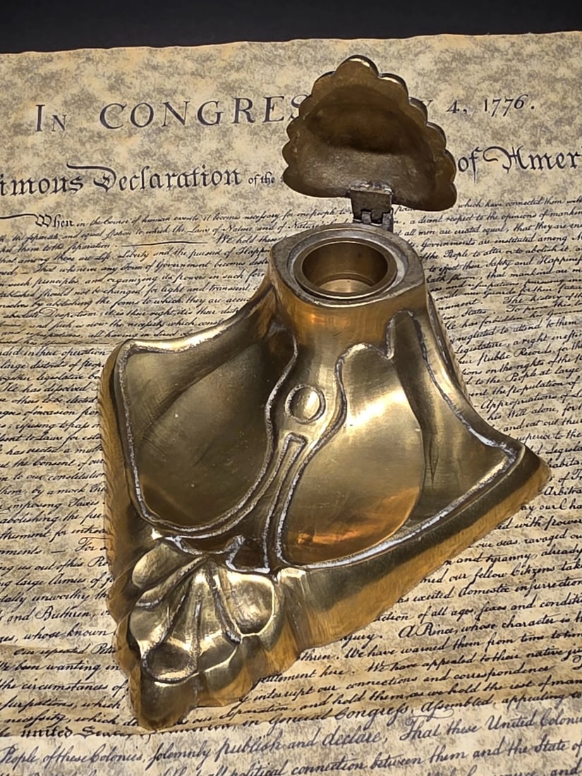 Brass Inkwell Ink pot Bottle - 2