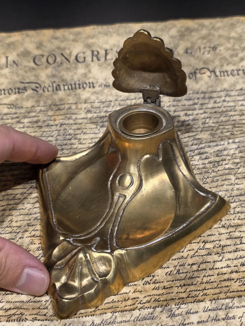 Brass Inkwell Ink pot Bottle - 4