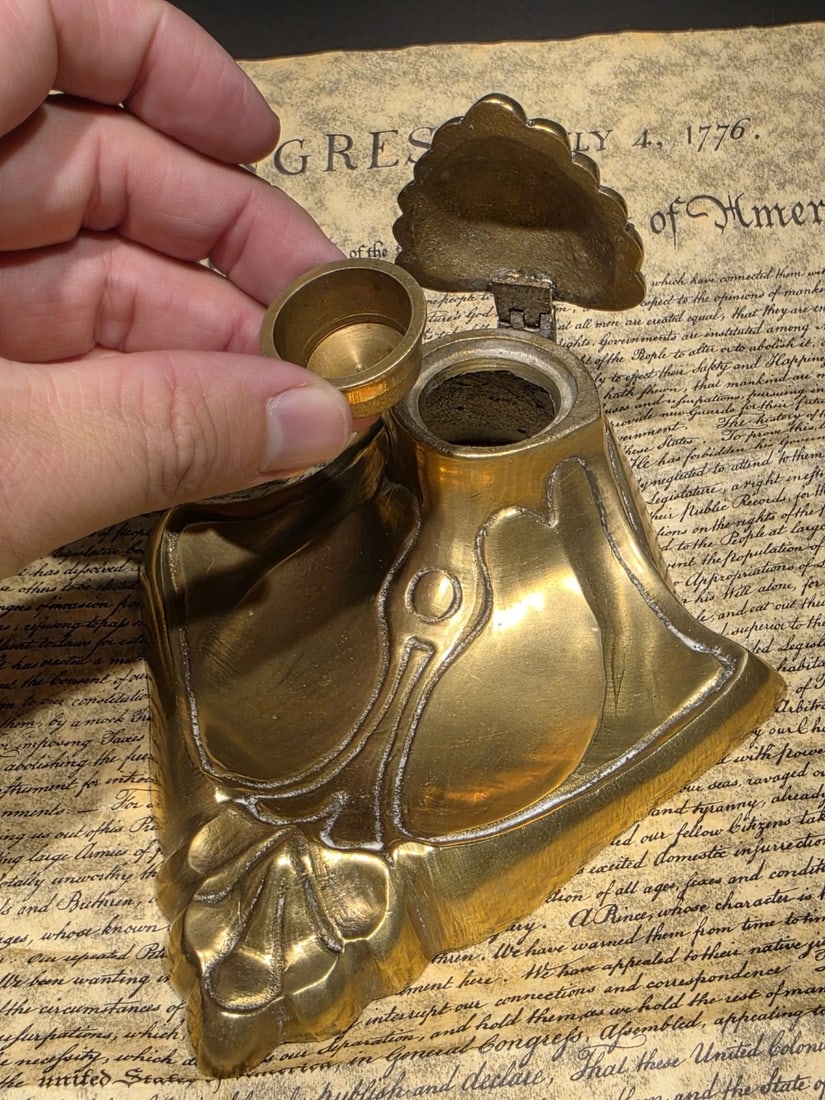 Brass Inkwell Ink pot Bottle - 9