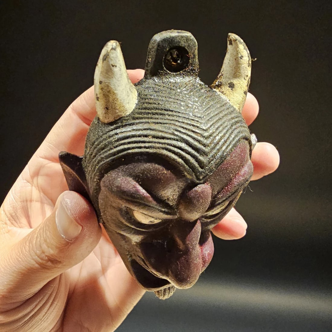 Cast Iron folk art Devil Wall mount Bottle Opener - 15