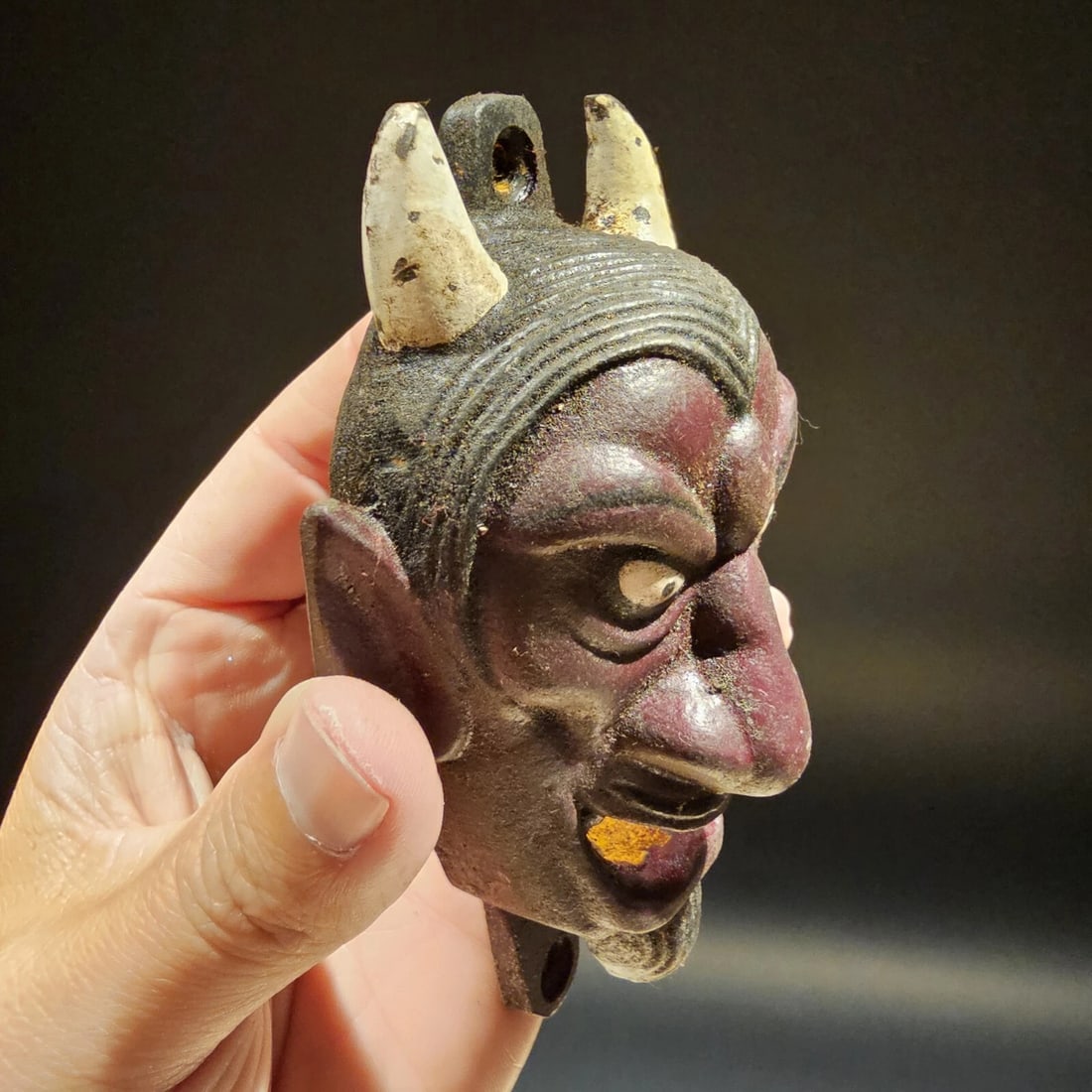 Cast Iron folk art Devil Wall mount Bottle Opener - 3