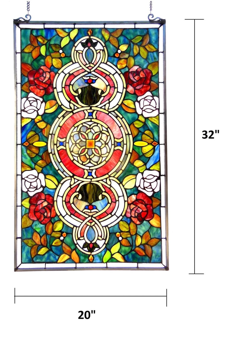 32" Stained Glass Window Hanging Panel Suncatcher - 4