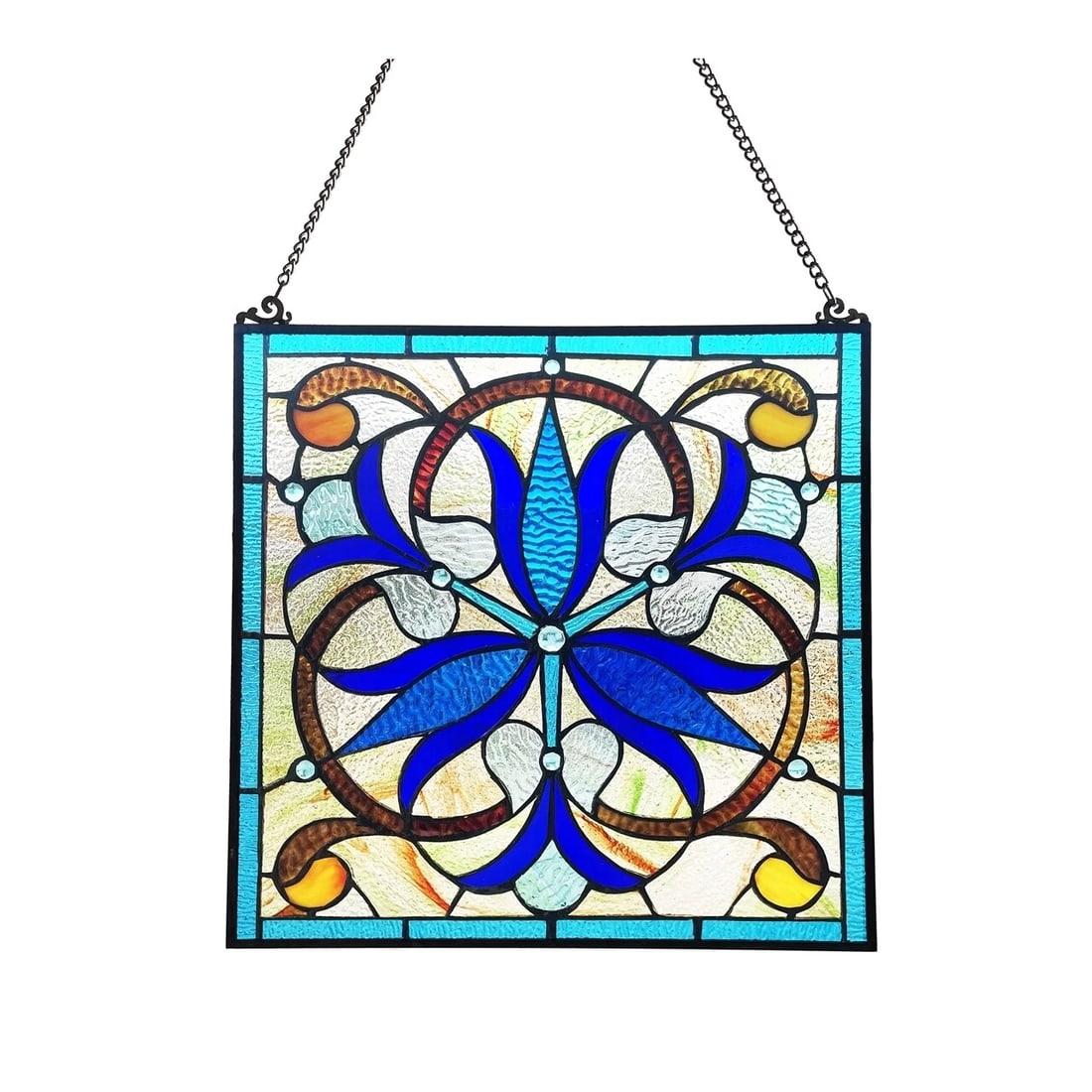 16" Stained Glass Hanging Window Pane Panel Suncatcher - 2