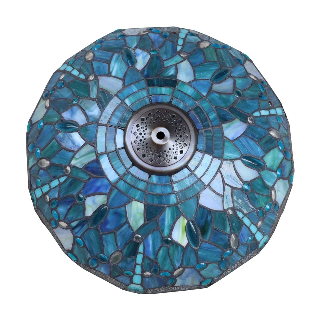 22.44" Stained Glass Dragonfly Lighted Base Table Lamp - 3