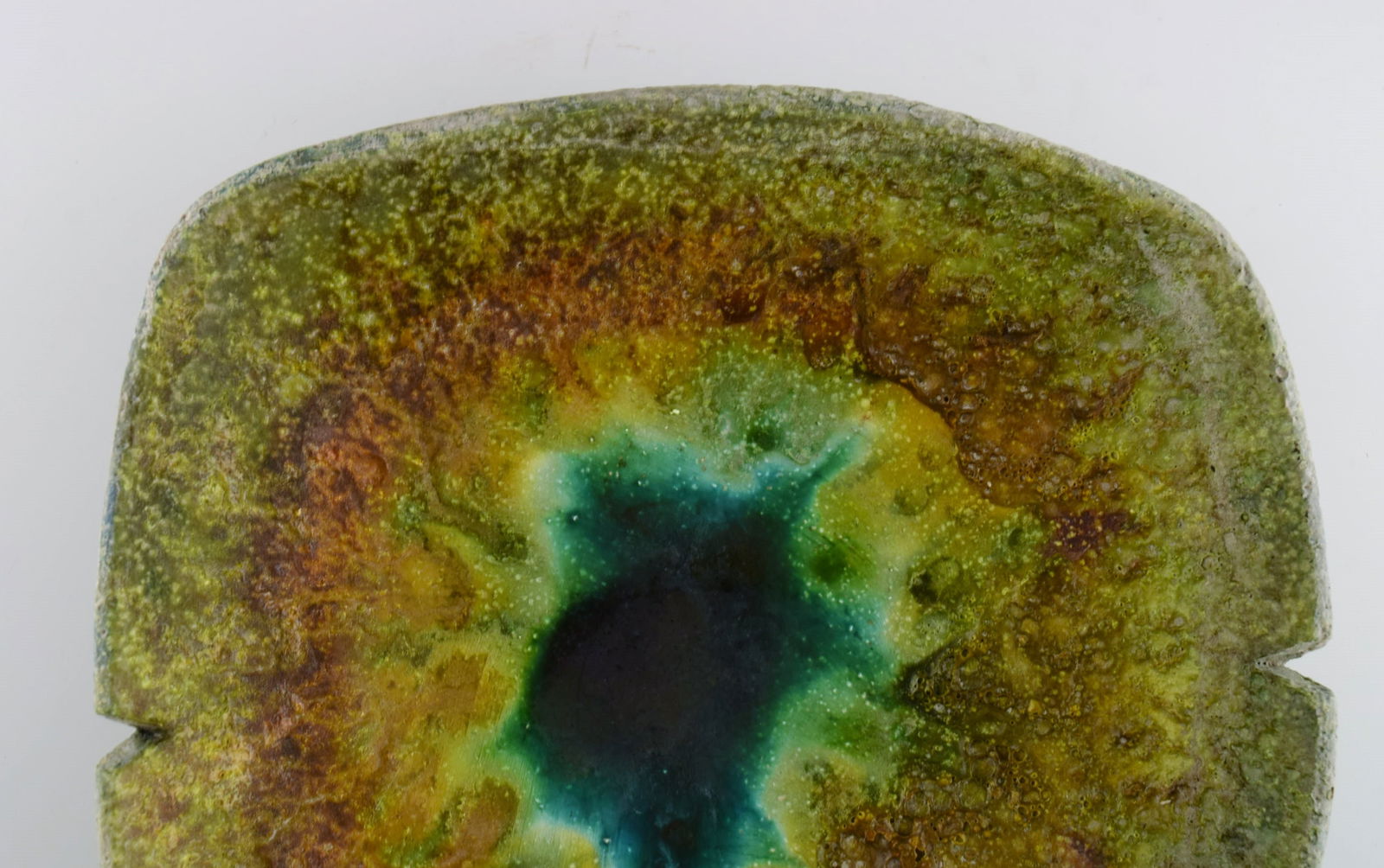 Marcello Fantoni (b.1915), Italy. Unique bowl in glazed ceramics. Beautiful glaze in shades of green - 4
