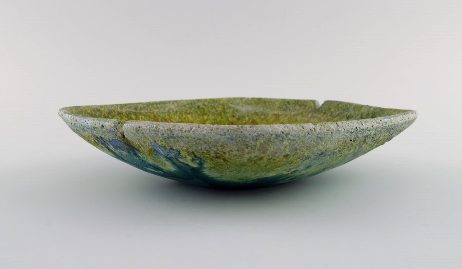 Marcello Fantoni (b.1915), Italy. Unique bowl in glazed ceramics. Beautiful glaze in shades of green - 5
