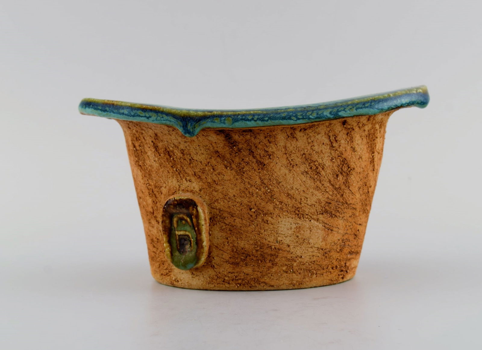 Curt M. Addin (1931-2007) for Glumslöv. Freeform vase in partially glazed stoneware. Beautiful - 2