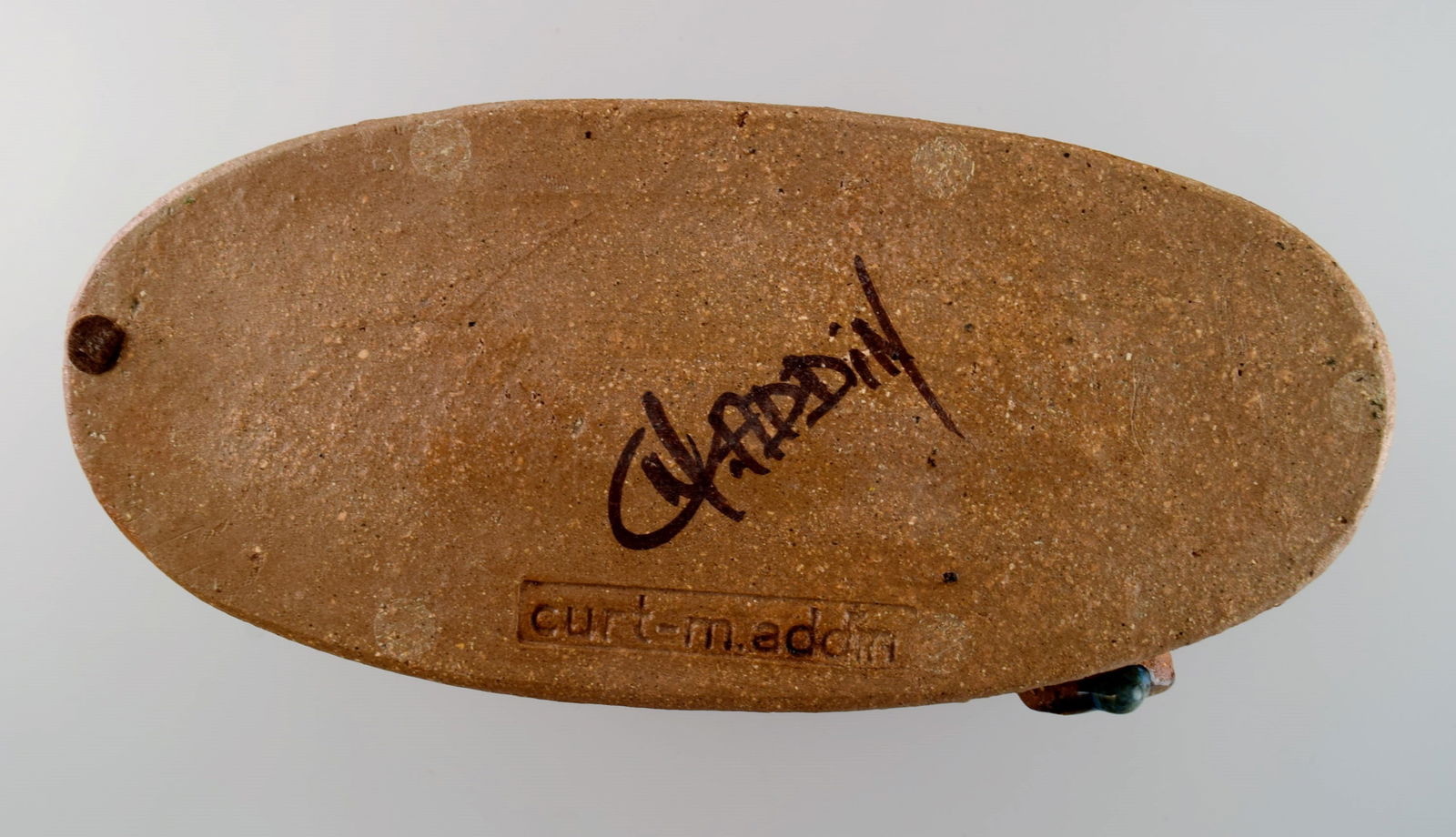 Curt M. Addin (1931-2007) for Glumslöv. Large freeform vase in partially glazed stoneware. - 7