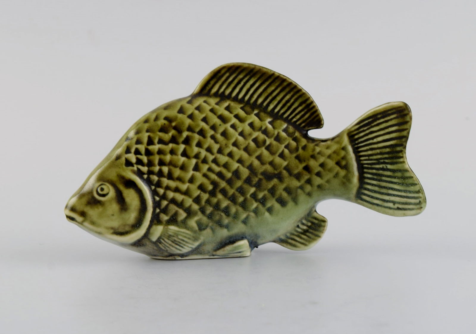 Sven Wejsfelt (1930-2009) for Gustavsberg. Unique Stim fish in glazed ceramics. Perch. 1980s. (1 of 7)