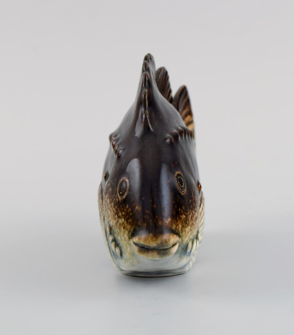 Sven Wejsfelt (1930-2009) for Gustavsberg. Unique Stim fish in glazed ceramics. 1980s. - 5
