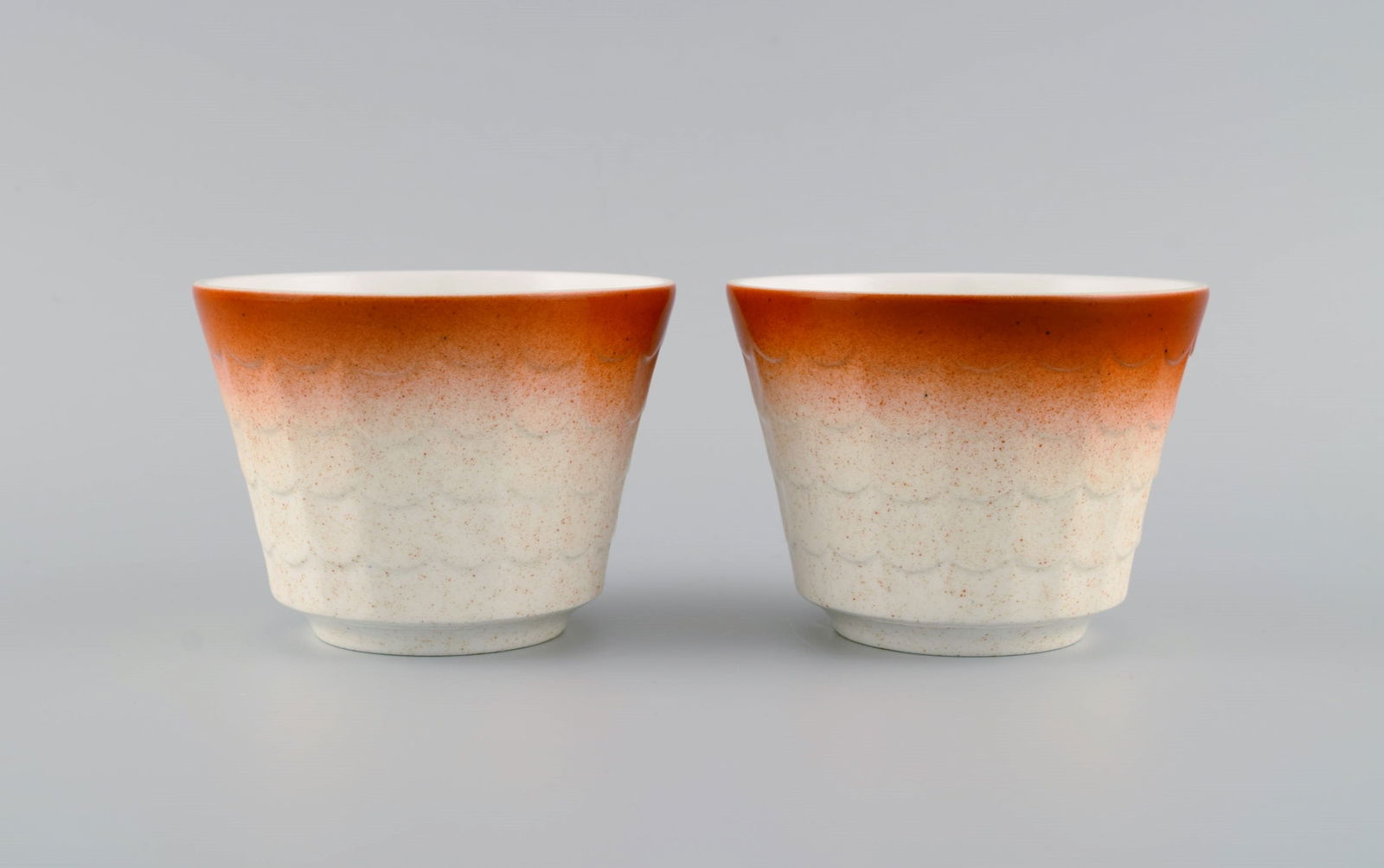 Wilhelm Kåge for Gustavsberg. Four art deco herb pots in glazed porcelain. Swedish design, - 3