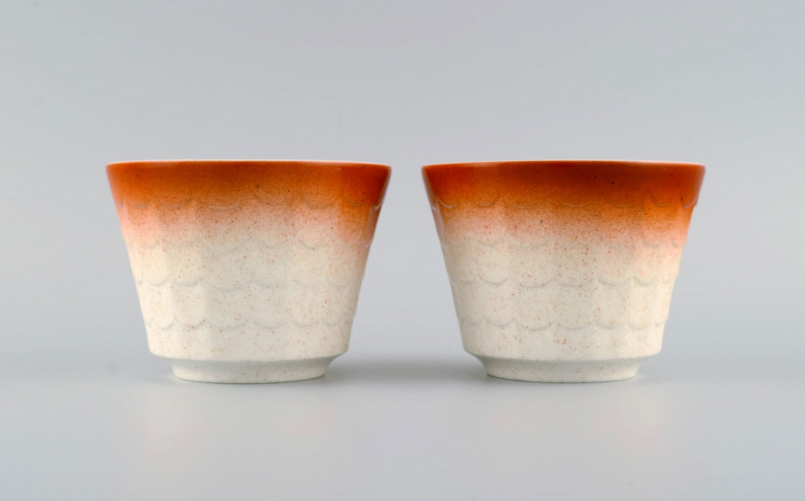 Wilhelm Kåge for Gustavsberg. Four art deco herb pots in glazed porcelain. Swedish design, - 4