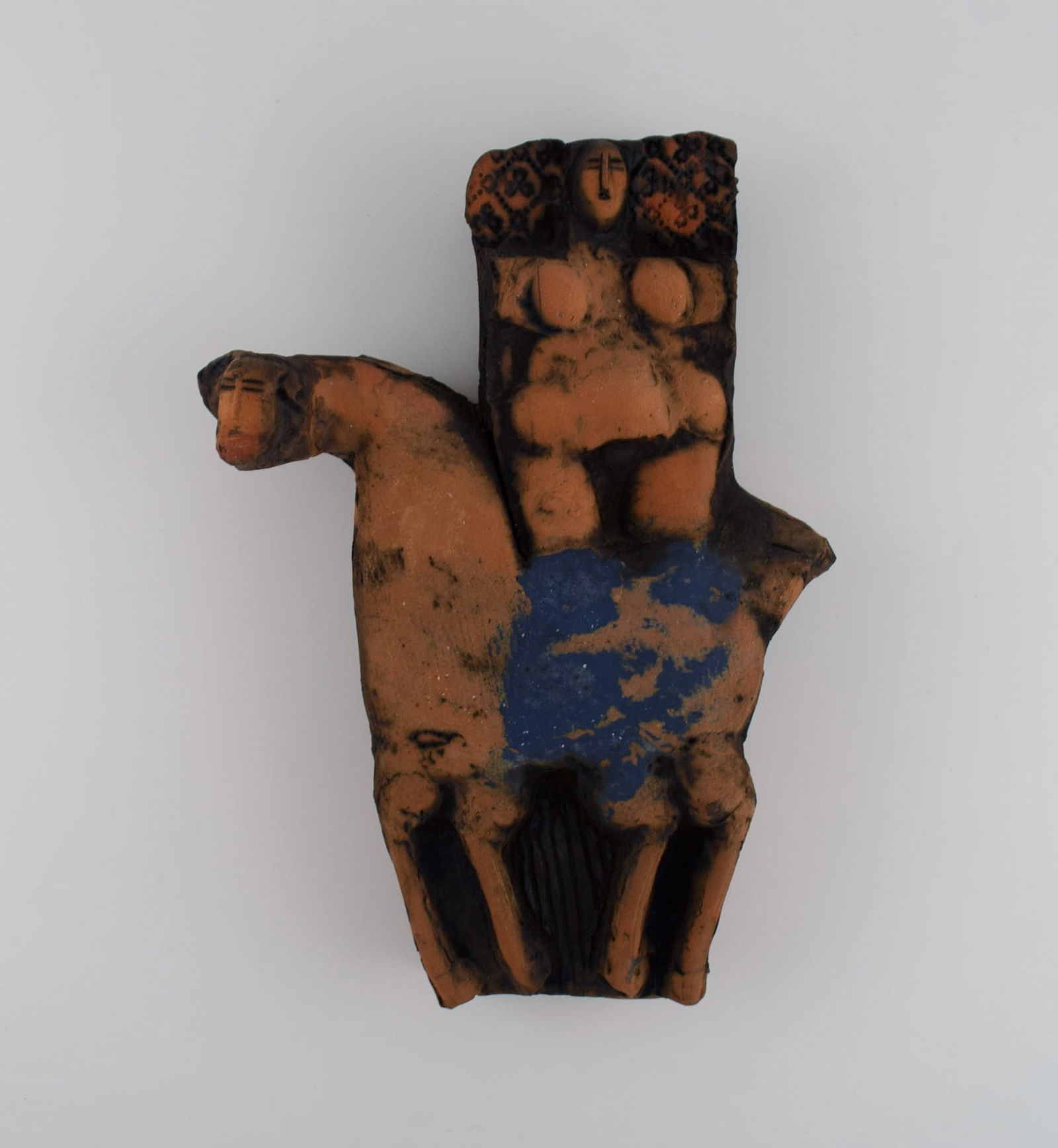 Niels Helledie (b. 1927), Denmark. Unique sculpture / wall relief in hand-painted and glazed (1 of 8)