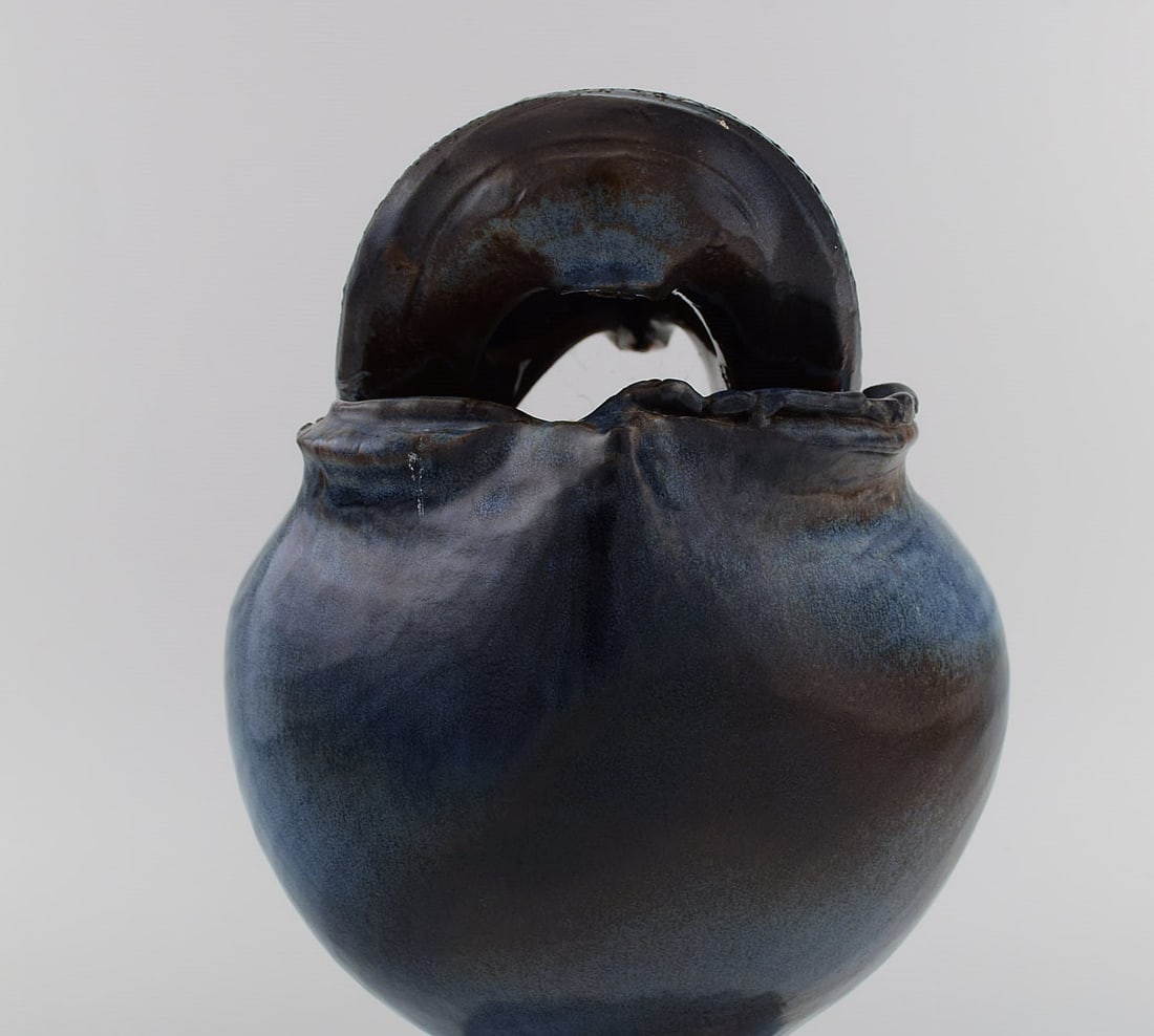 Francis Milici (b. 1952) for Vallauris. Large organically shaped unique vase in glazed ceramics. - 8