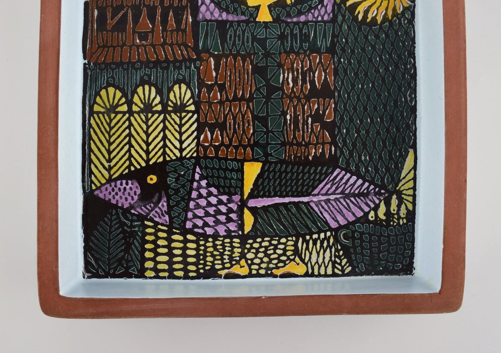 Stig Lindberg (1916-1982) for Gustavsberg. Carnival dish / bowl in hand-painted stoneware. Swedish - 3