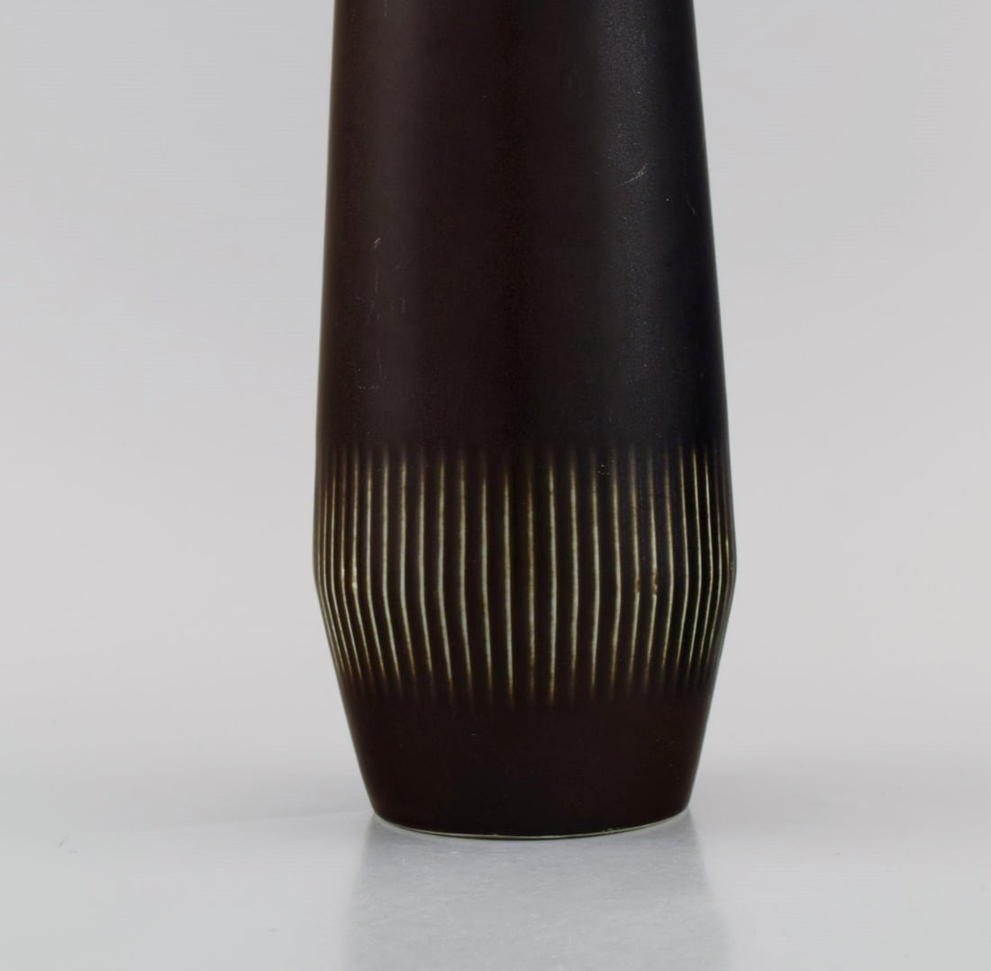 Carl Harry Stålhane (1920-1990) for Rörstrand. Vase in glazed ceramics with vertically - 6