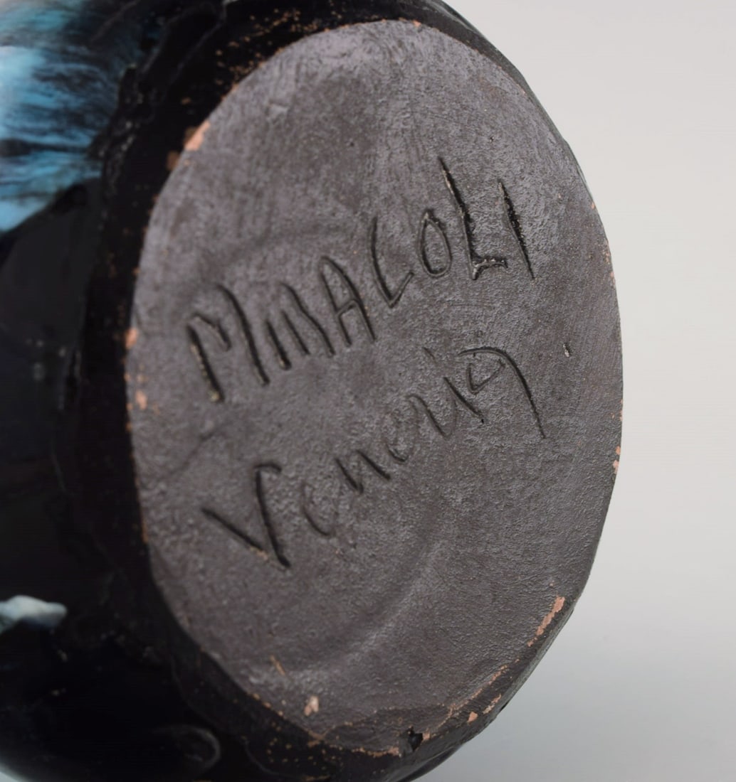 Otello Rosa for Miracoli, Venezia. Large unique vase in glazed stoneware. Beautiful glaze in dark - 7