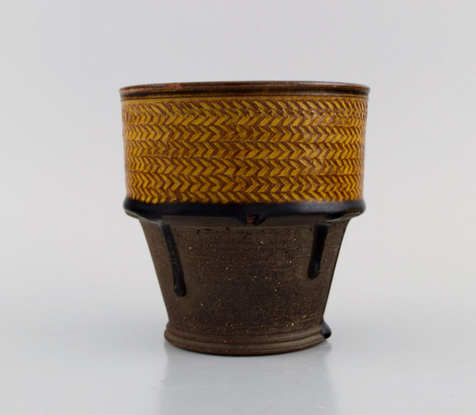 Nils Kähler (1906-1979) for Kähler. Vase in partially glazed stoneware. Beautiful glaze in - 2