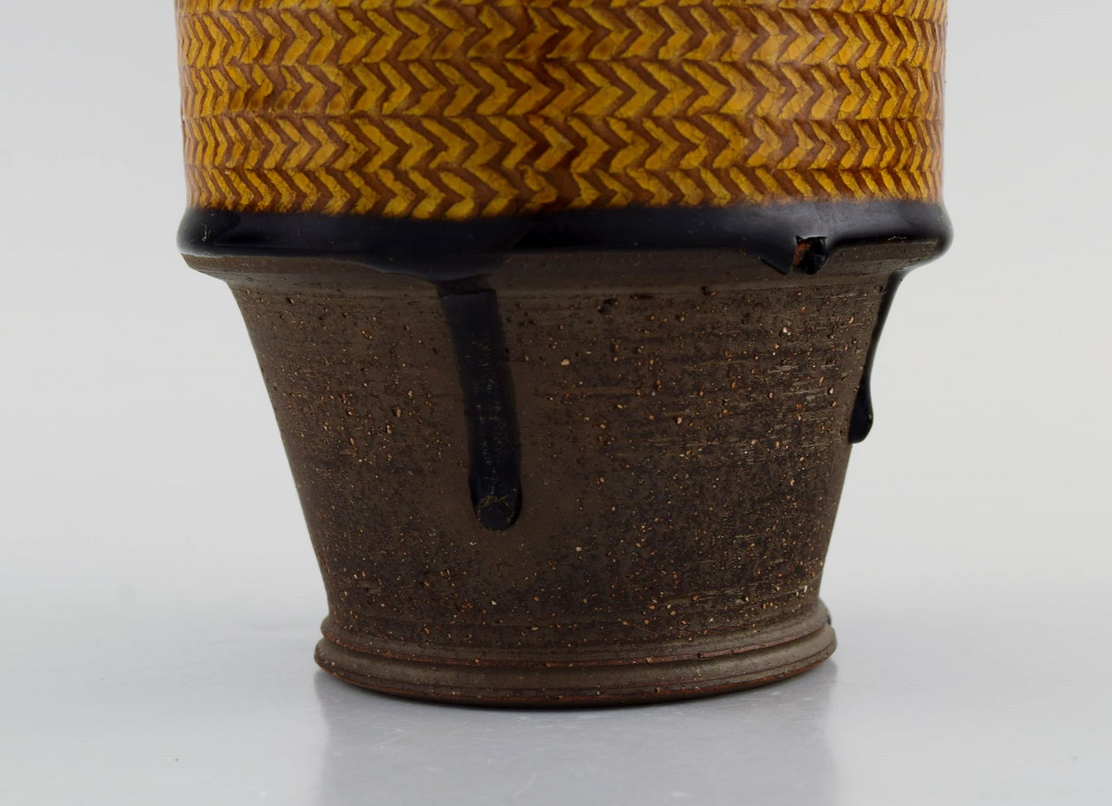 Nils Kähler (1906-1979) for Kähler. Vase in partially glazed stoneware. Beautiful glaze in - 5