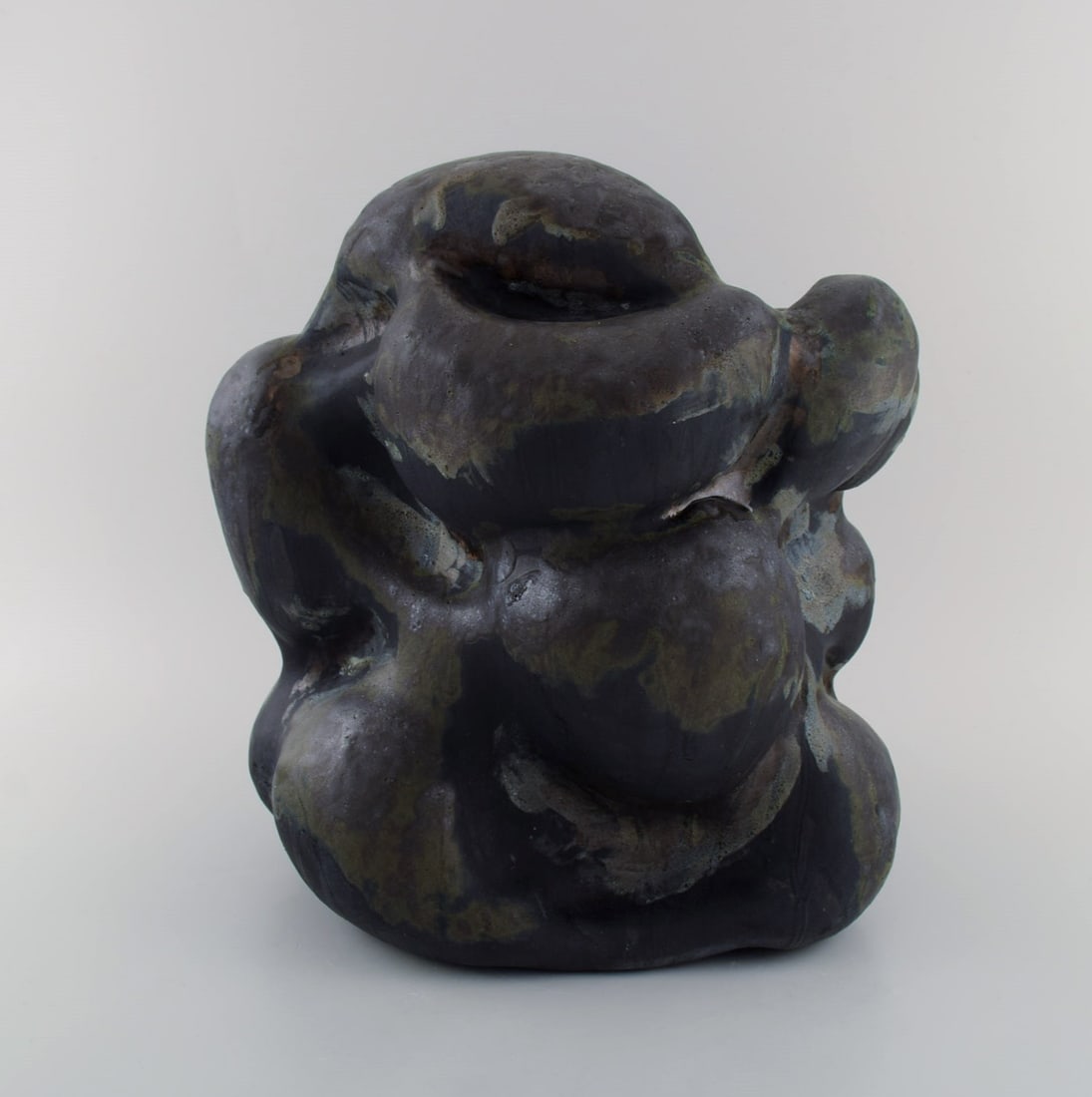 Christina Muff, Danish contemporary ceramicist (b. 1971). Large sculptural unique vase in glazed - 4