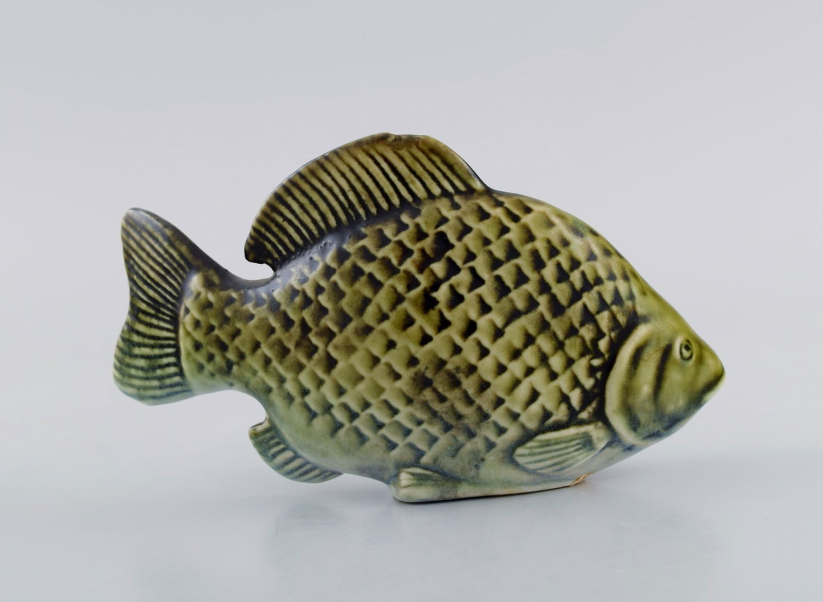 Sven Wejsfelt (1930-2009) for Gustavsberg. Unique Stim fish in glazed ceramics. Perch. 1980s. - 2