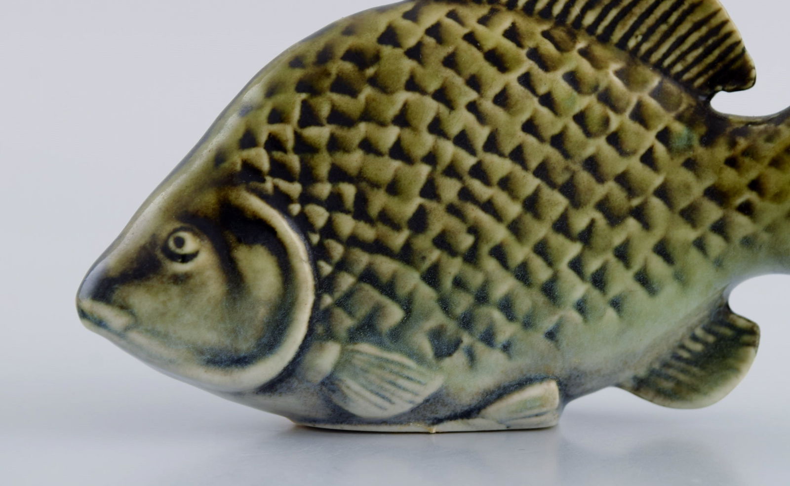 Sven Wejsfelt (1930-2009) for Gustavsberg. Unique Stim fish in glazed ceramics. Perch. 1980s. - 3