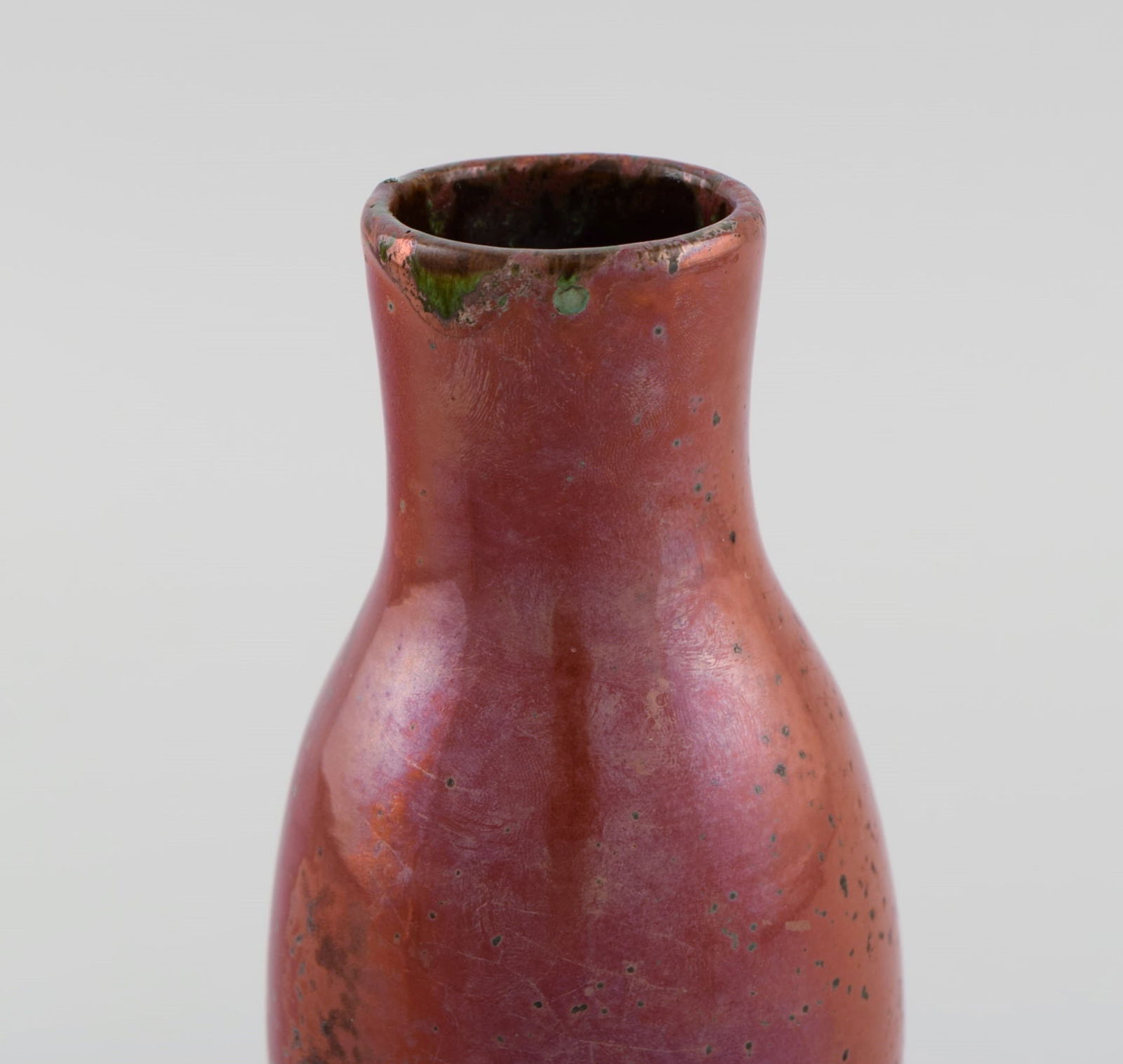 European studio ceramicist. Unique vase in glazed stoneware. Beautiful metallic glaze in shades of - 4