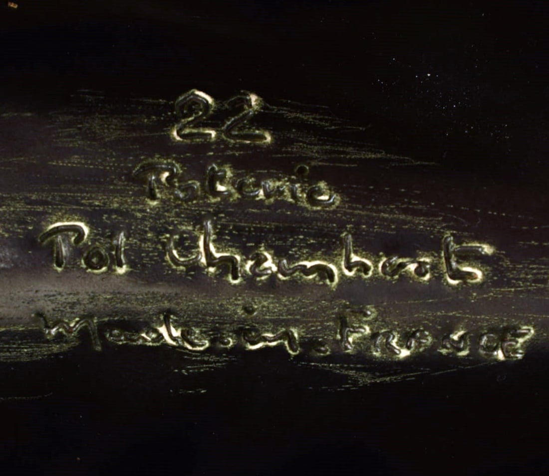 Pol Chambost (1906-1983), France. Colossal bowl in glazed stoneware shaped like a leaf. Beautiful - 8