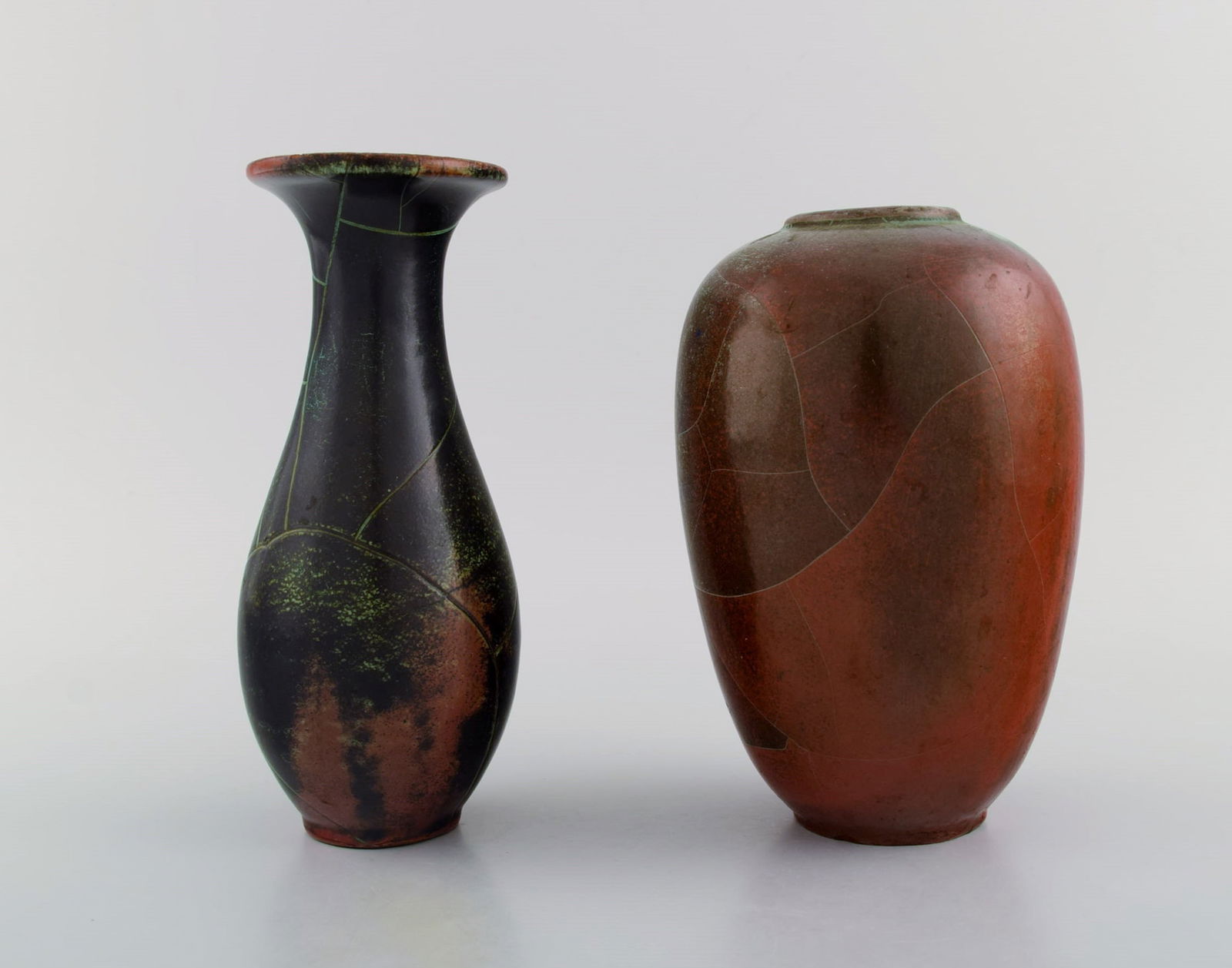 Paul Dressler for Grotenburg, Germany. Two vases in glazed stoneware. Beautiful crackle glaze in (1 of 10)
