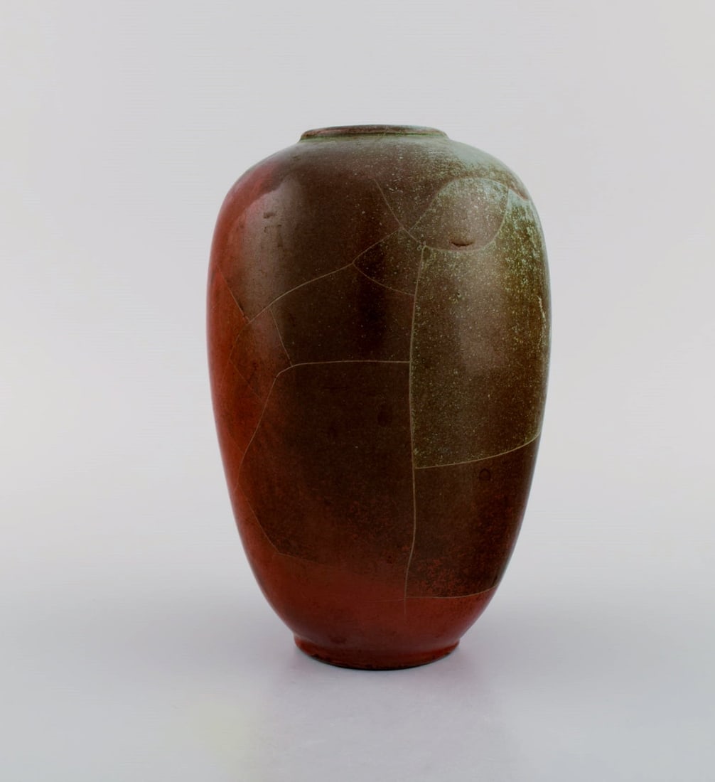 Paul Dressler for Grotenburg, Germany. Two vases in glazed stoneware. Beautiful crackle glaze in - 5