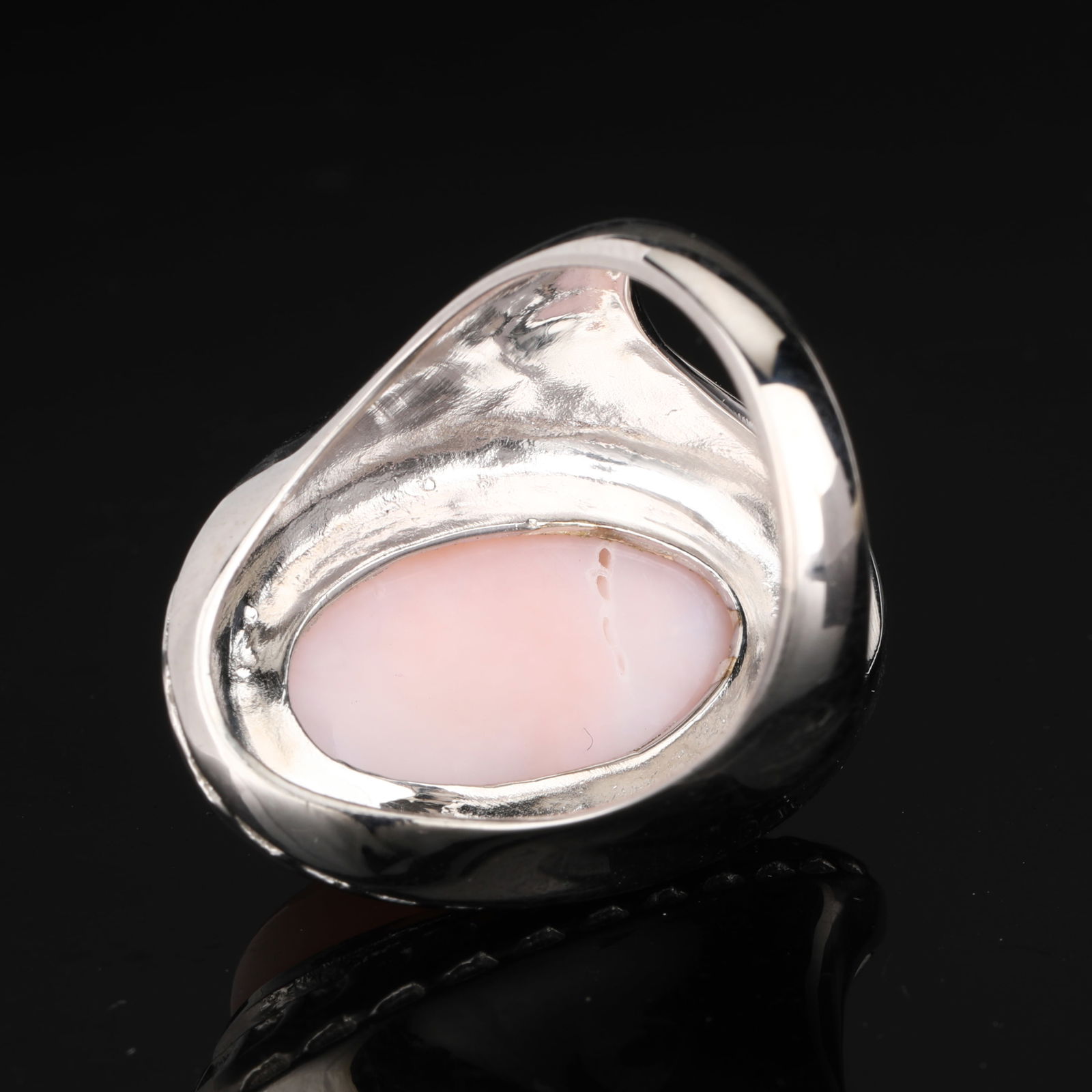 Ring: Pink Opal CAB Oval 22x11mm - 4
