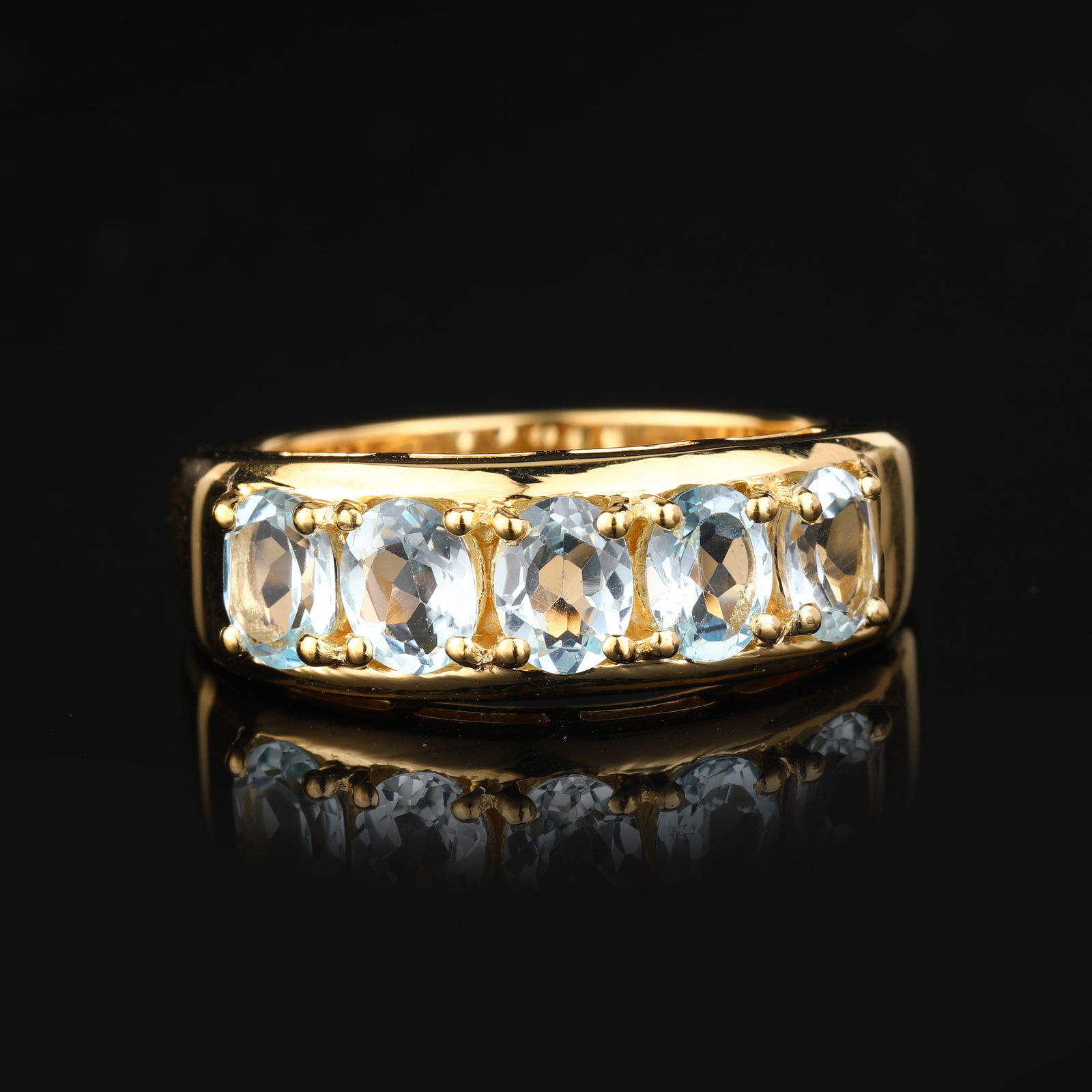 Ring: Sky Blue Topaz Oval 5x4mm - 2