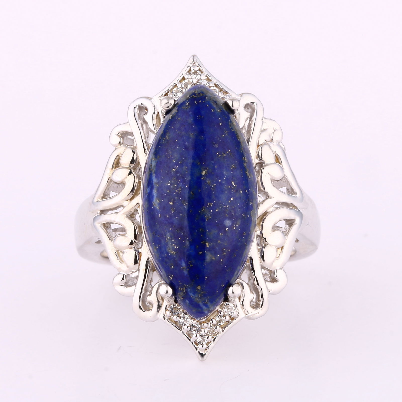 Ring: Lapis CAB Marquise 20x10mm - 2