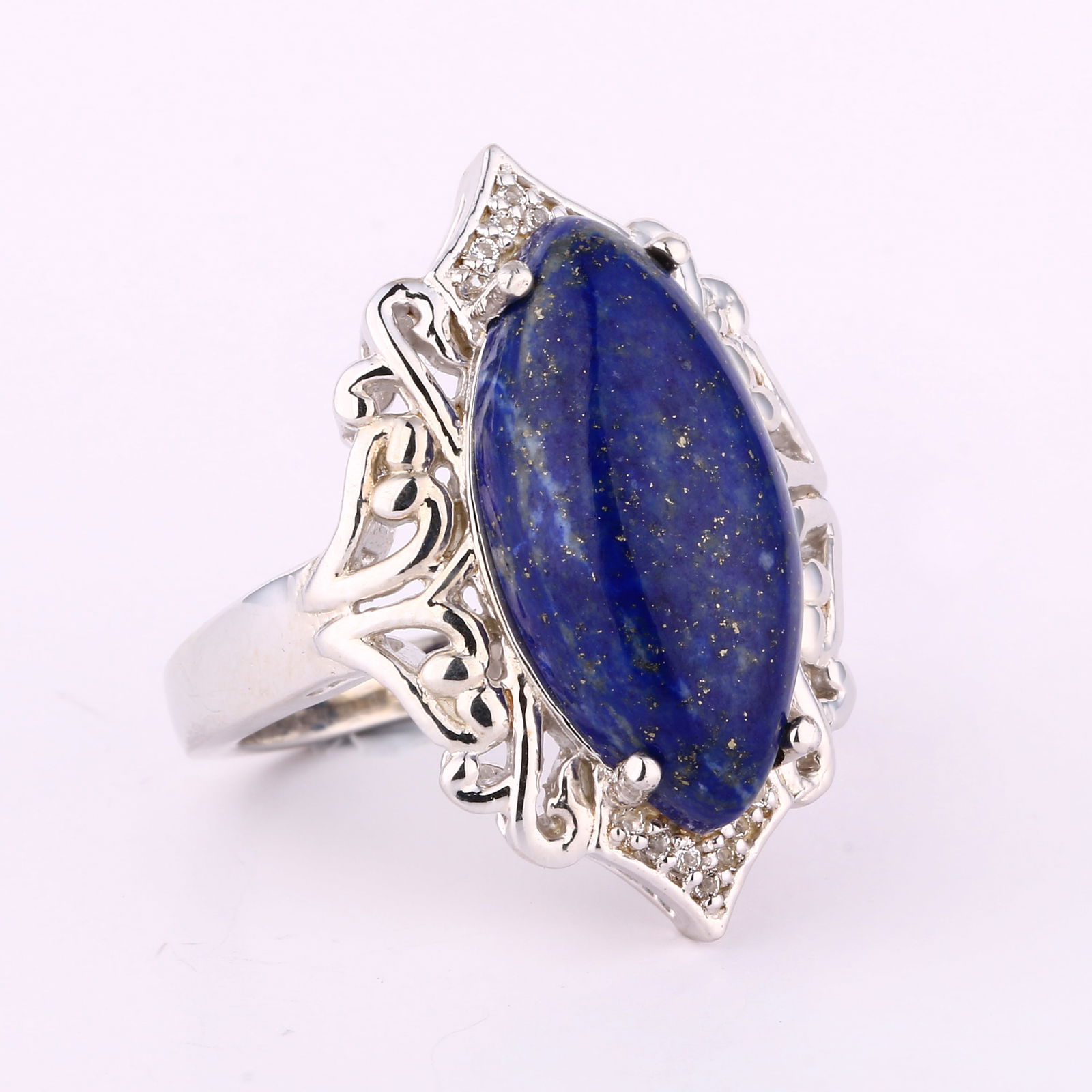 Ring: Lapis CAB Marquise 20x10mm - 3
