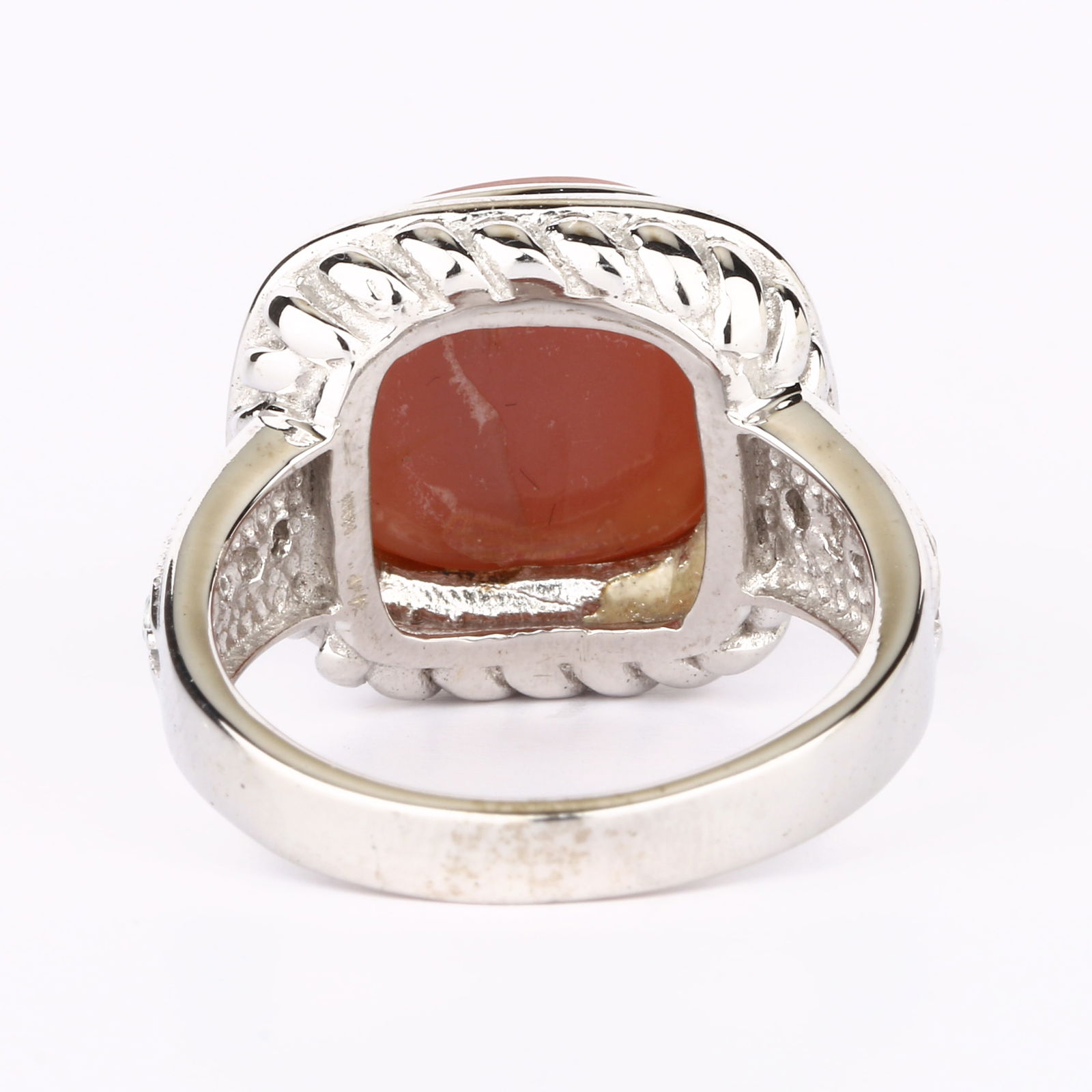 Ring: Peach Moonstone CAB Cushion 11.00mm - 5