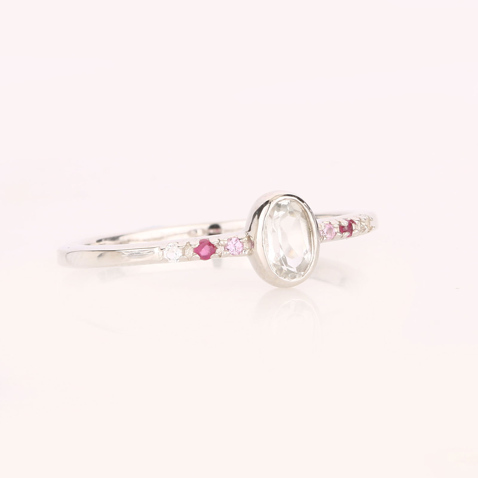 Ring: White Topaz Oval 5x3mm - 3