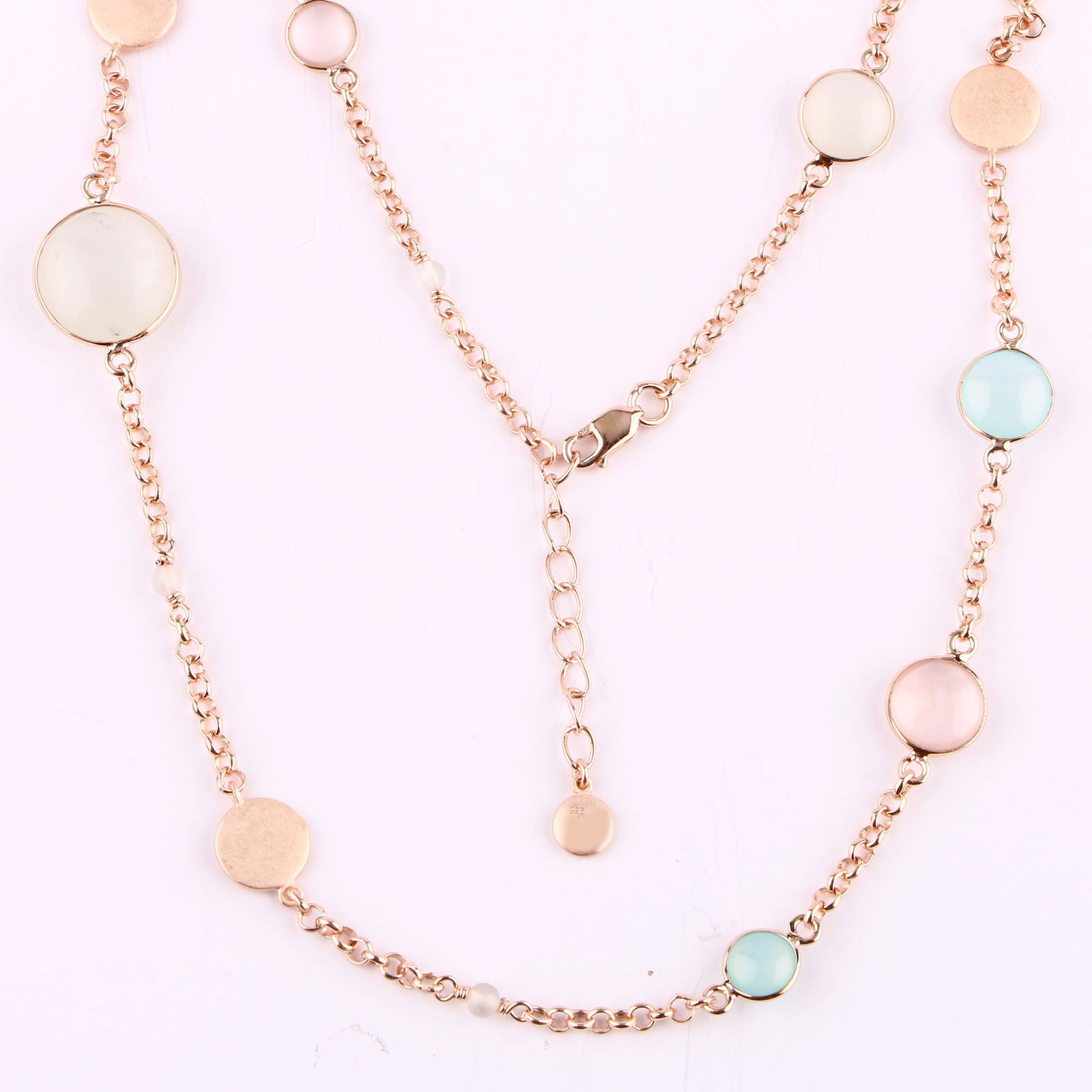 Bracelet: White Moonstone ( Pastel Color ) Almond( IDLI ) Shape Round 12.00mm ( Height : 5.90mm ) -: No Reserve! Title: Bracelet: White Moonstone ( Pastel Color ) Almond( IDLI ) Shape Round 12.00mm ( Height : 5.90mm ) - 1Pc + White Moonstone ( Pastel Color ) Almond( IDLI ) Shape Round 8.00mm (