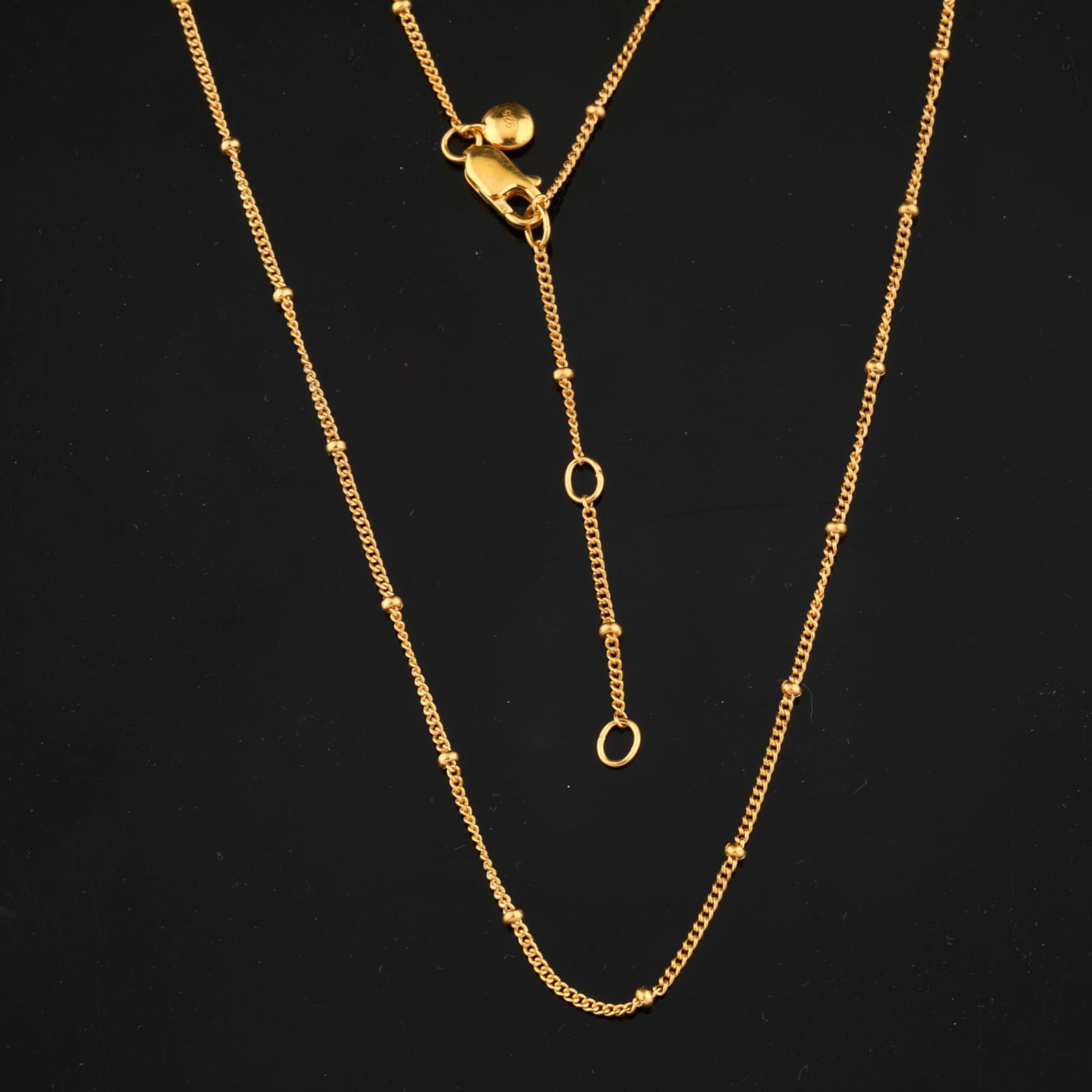 Bobble chain: Karizia boubles chain (GR NOT DC 1+1 035) with Tag and a triple extention 590mm / (1 of 3)