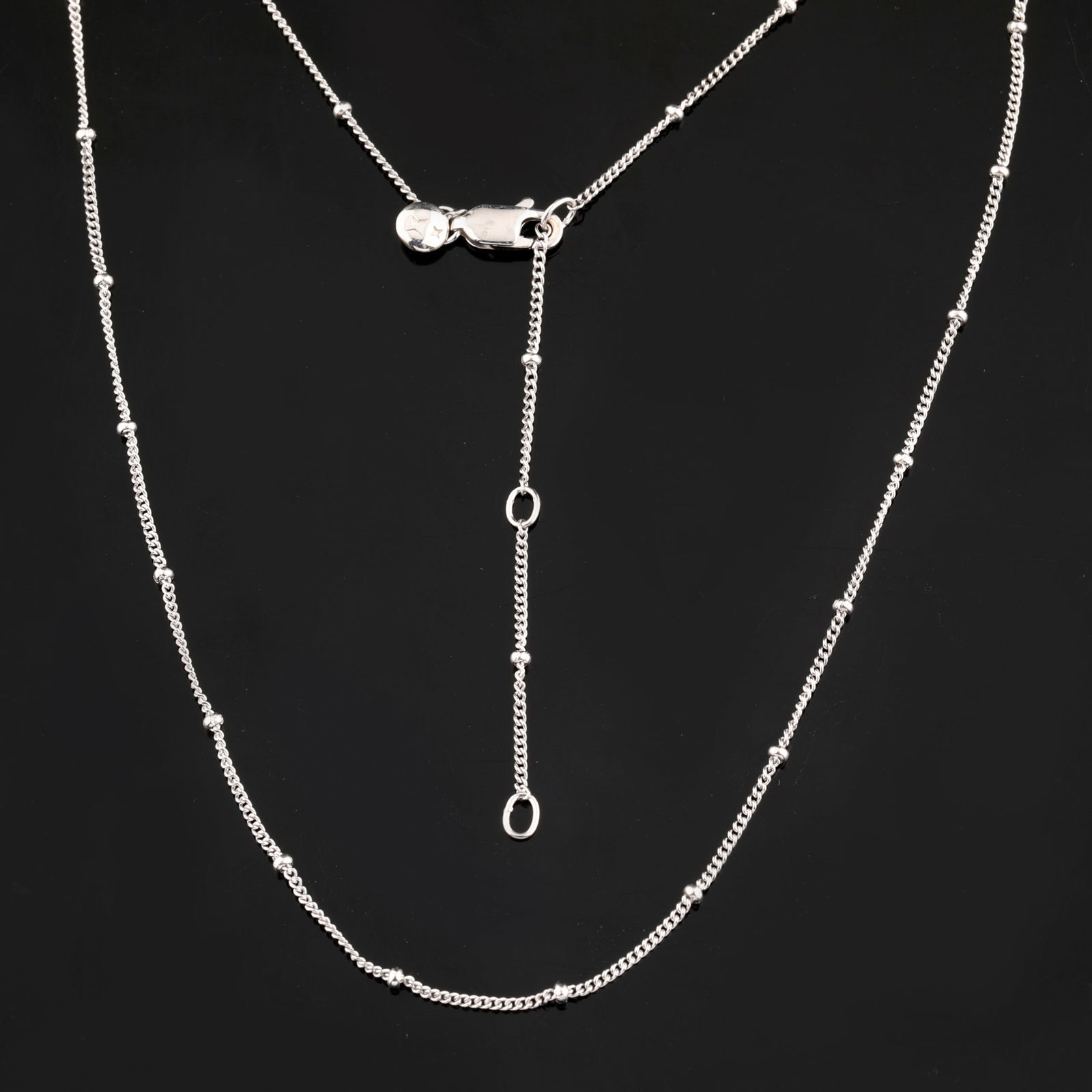 Bobble chain: Karizia boubles chain (GR NOT DC 1+1 035) with Tag and a triple extention 590mm /: No Reserve! Title: Bobble chain: Karizia boubles chain (GR NOT DC 1+1 035) with Tag and a triple extention 590mm / 620mm / 650mmmm Description: Karizia boubles chain (GR NOT DC 1+1 035) with Tag and