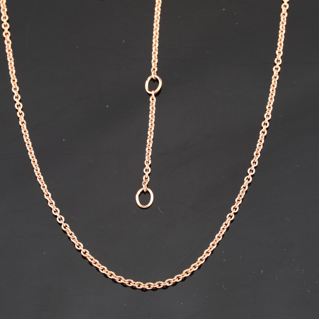 Fine Plain chain: Karizia Rolo Chain (ROLO FTT 030) with Tag and a triple extention 490mm / 520mm / - 2