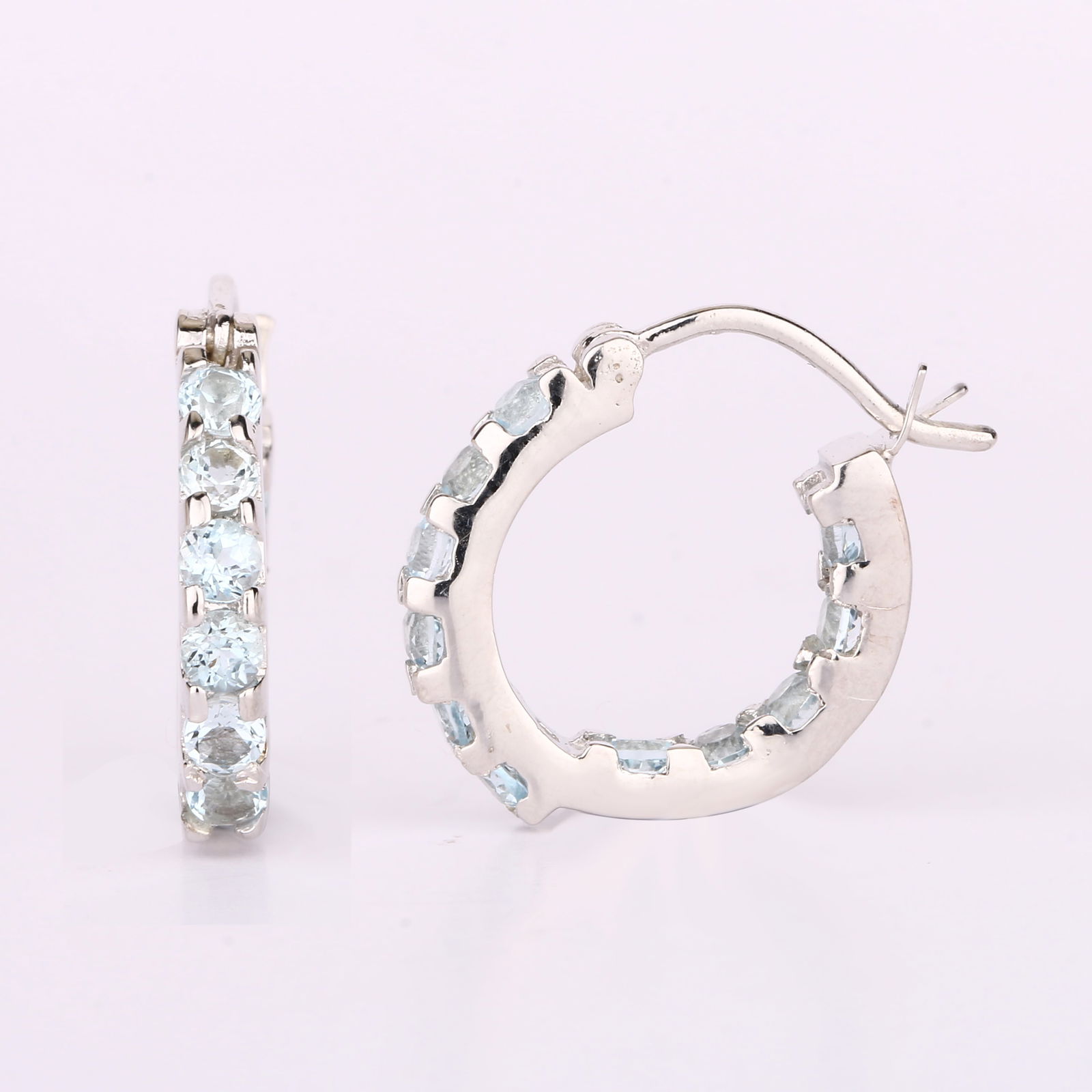 Earrings: Blue Topaz Round 2.50mm - 4