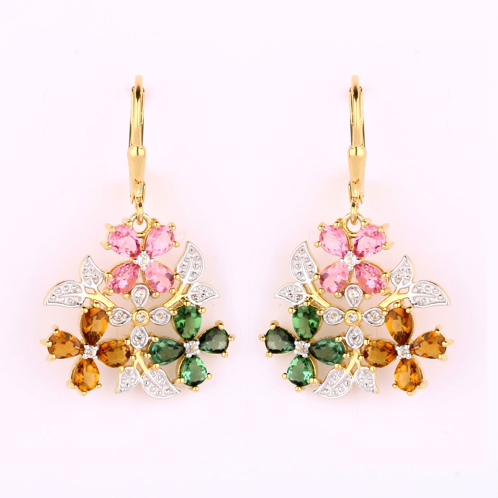 Earrings: Pink Tourmaline Pears 4x3mm: No Reserve! Title: Earrings: Pink Tourmaline Pears 4x3mm Description: Pink Tourmaline Pears 4x3mm - 8Pcs + Green Tourmaline Pears 4x3mm - 8Pcs + Yellow Tourmaline Pears 4x3mm - 8Pcs + White Topaz