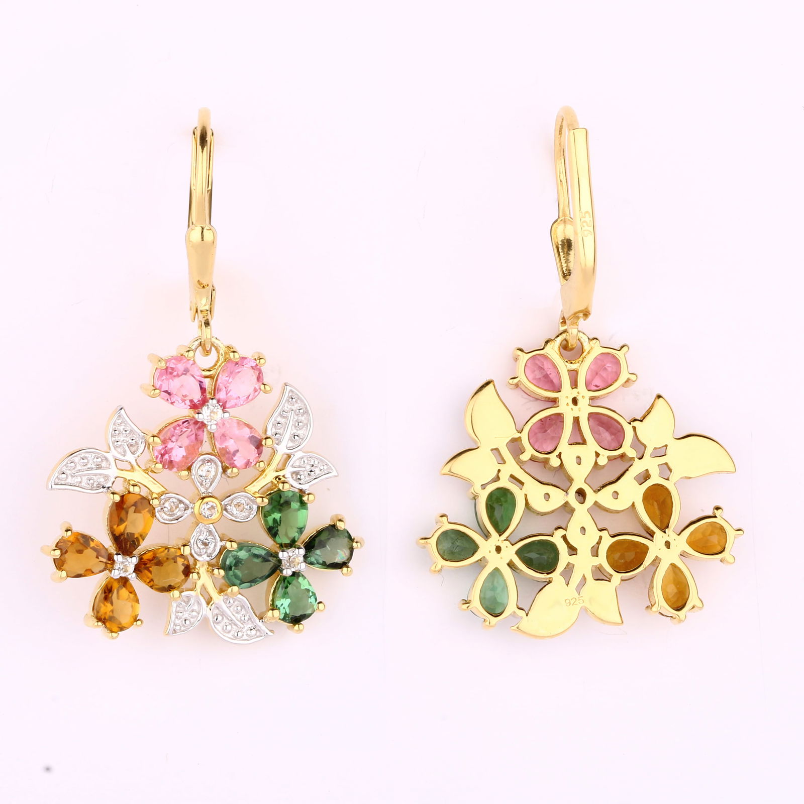 Earrings: Pink Tourmaline Pears 4x3mm - 3