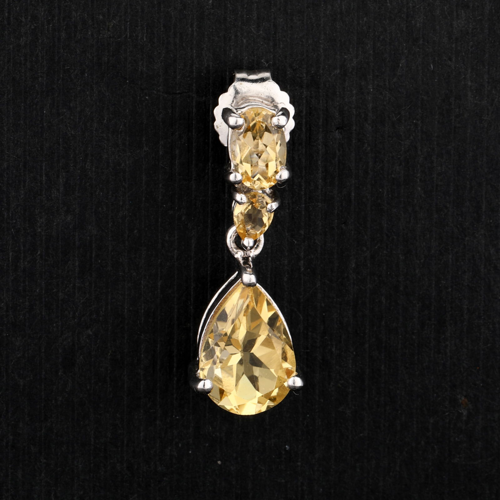 Earrings: Citrine Pears 10x7mm - 2