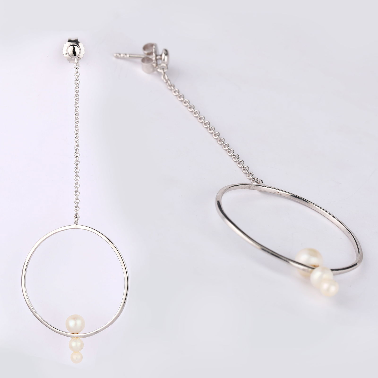 Earrings: Fresh Water Pearl (Half Drill 0.70mm ) Round 5.00mm (1 of 4)