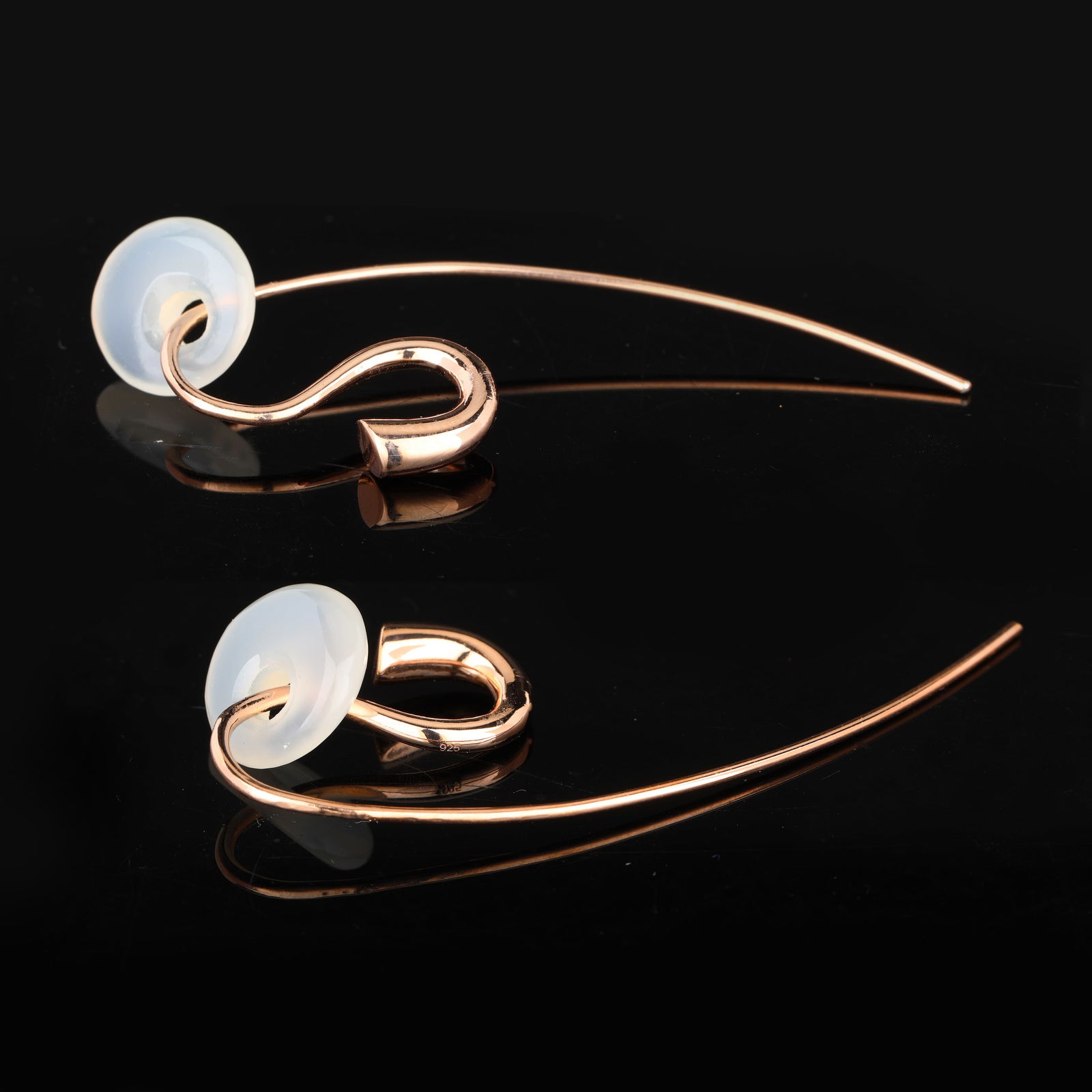 Earrings: White Agate Size As Per Below image - 1Pcmm (1 of 4)